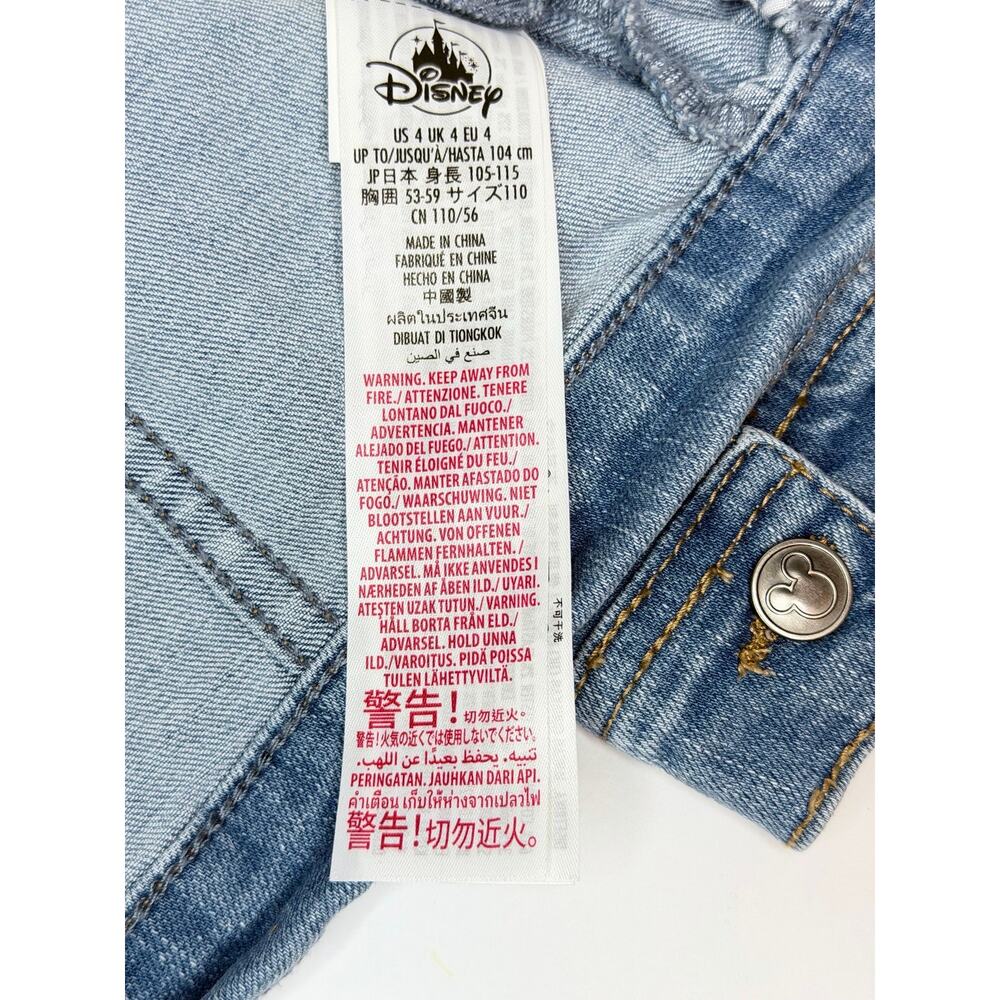 Disney Parks Mickey Mouse Denim Jean Jacket THE ONE AND ONLY Kids Size 4 - Picture 6 of 8